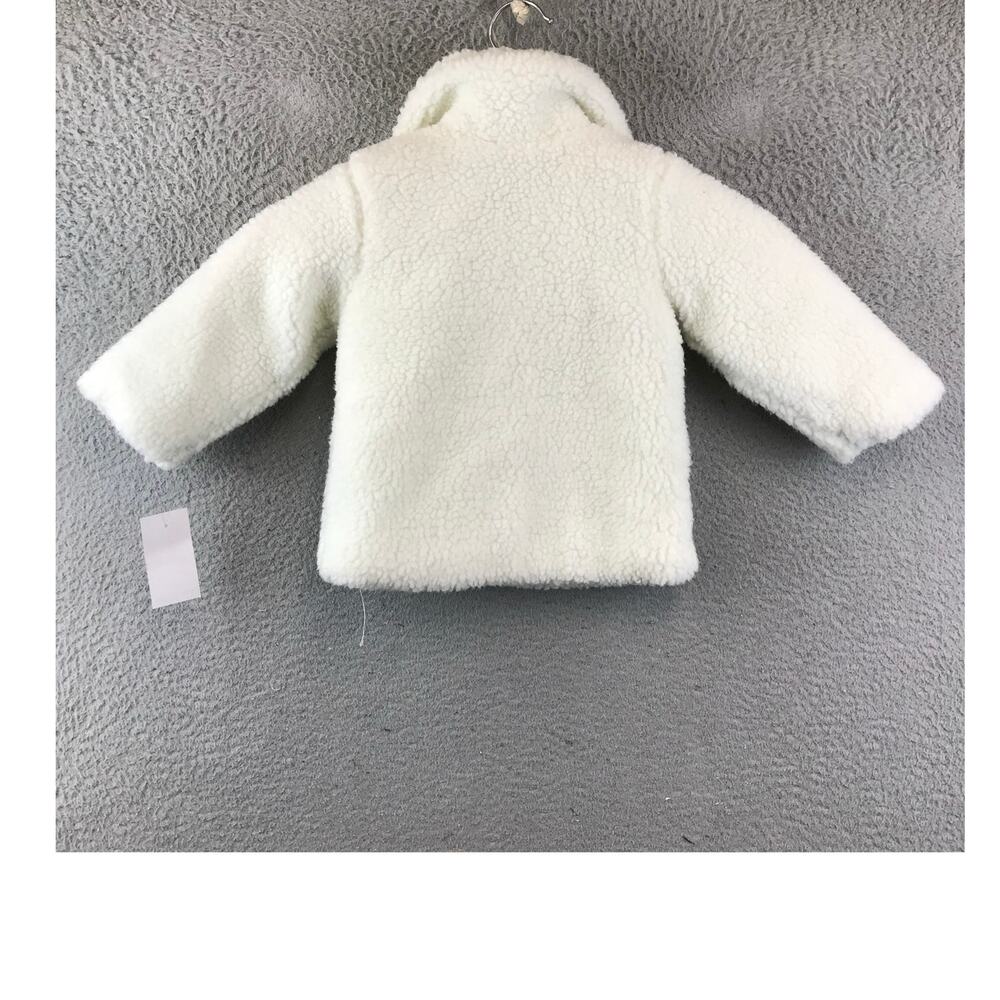 New 7 For All Man‎ Kind Baby’s Sherpa Button Up Jacket White Sz 18M - Picture 2 of 11